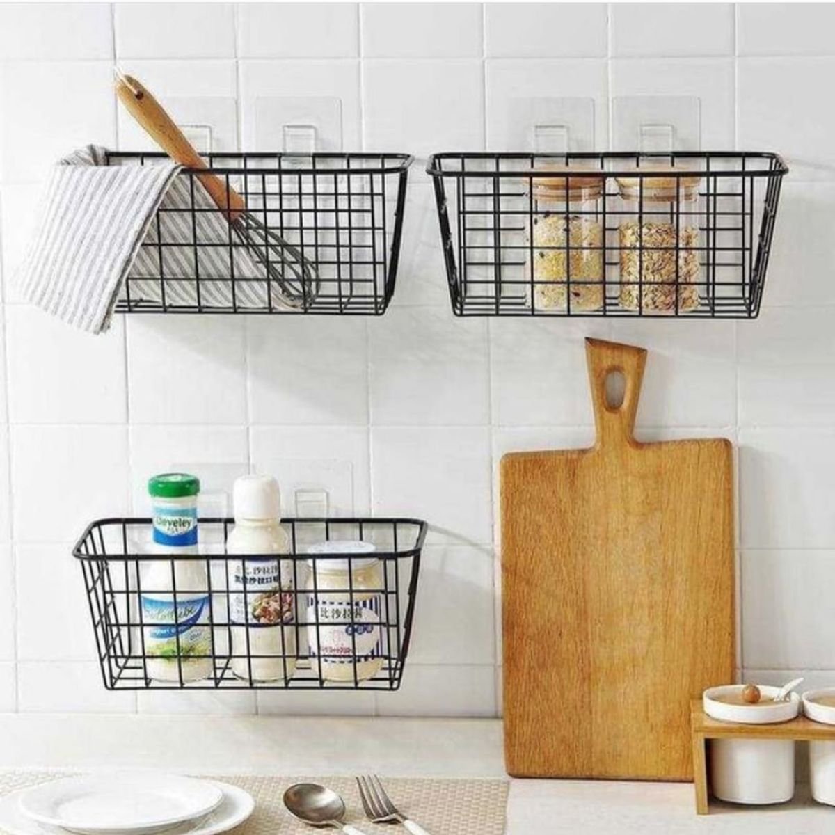 Stylish Wall-Mounted Wire Baskets