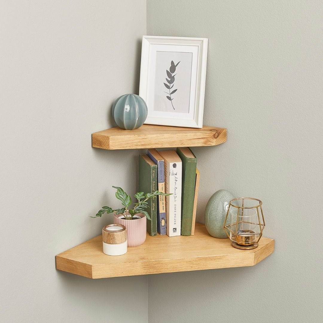 Stylish Wooden Corner Shelves