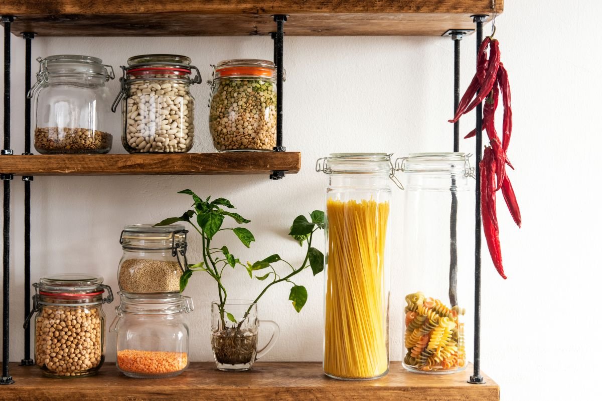 Stylish Wooden Kitchen Shelves