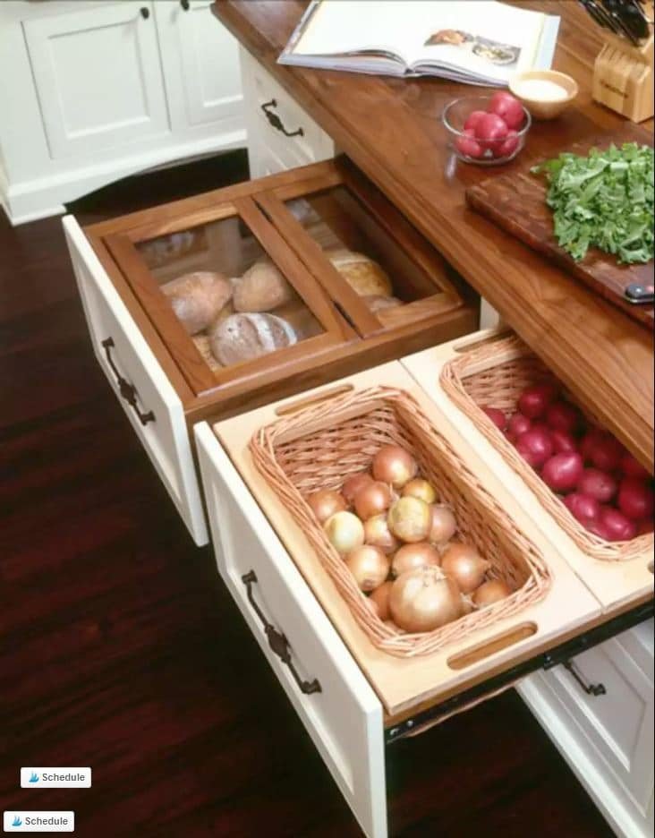 Transform Drawers for Veggie Storage