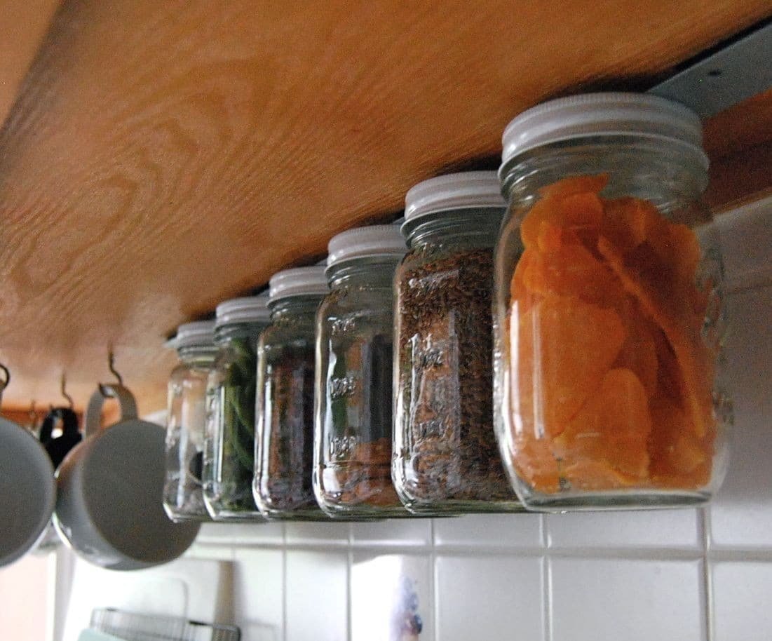 Under-Cabinet Magnetic Jar Storage