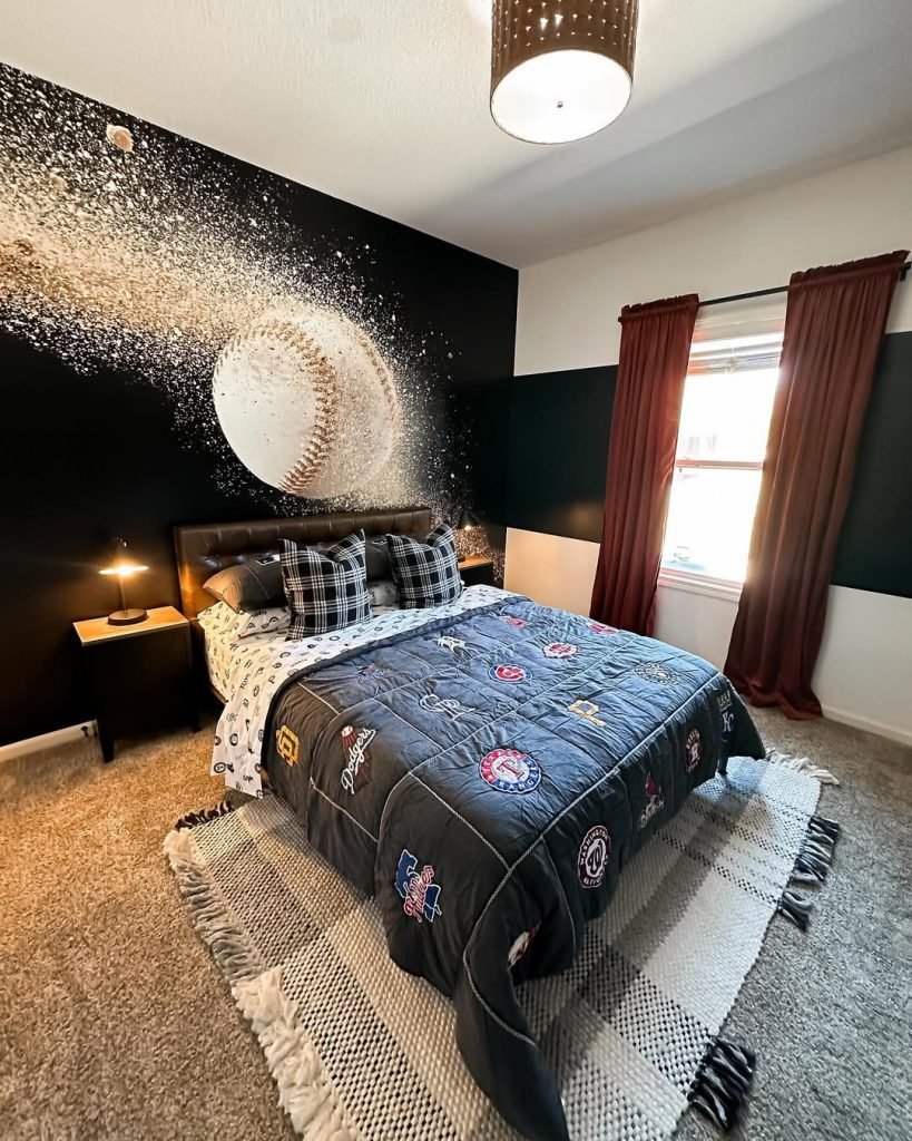 Baseball-Inspired Bedroom Design
