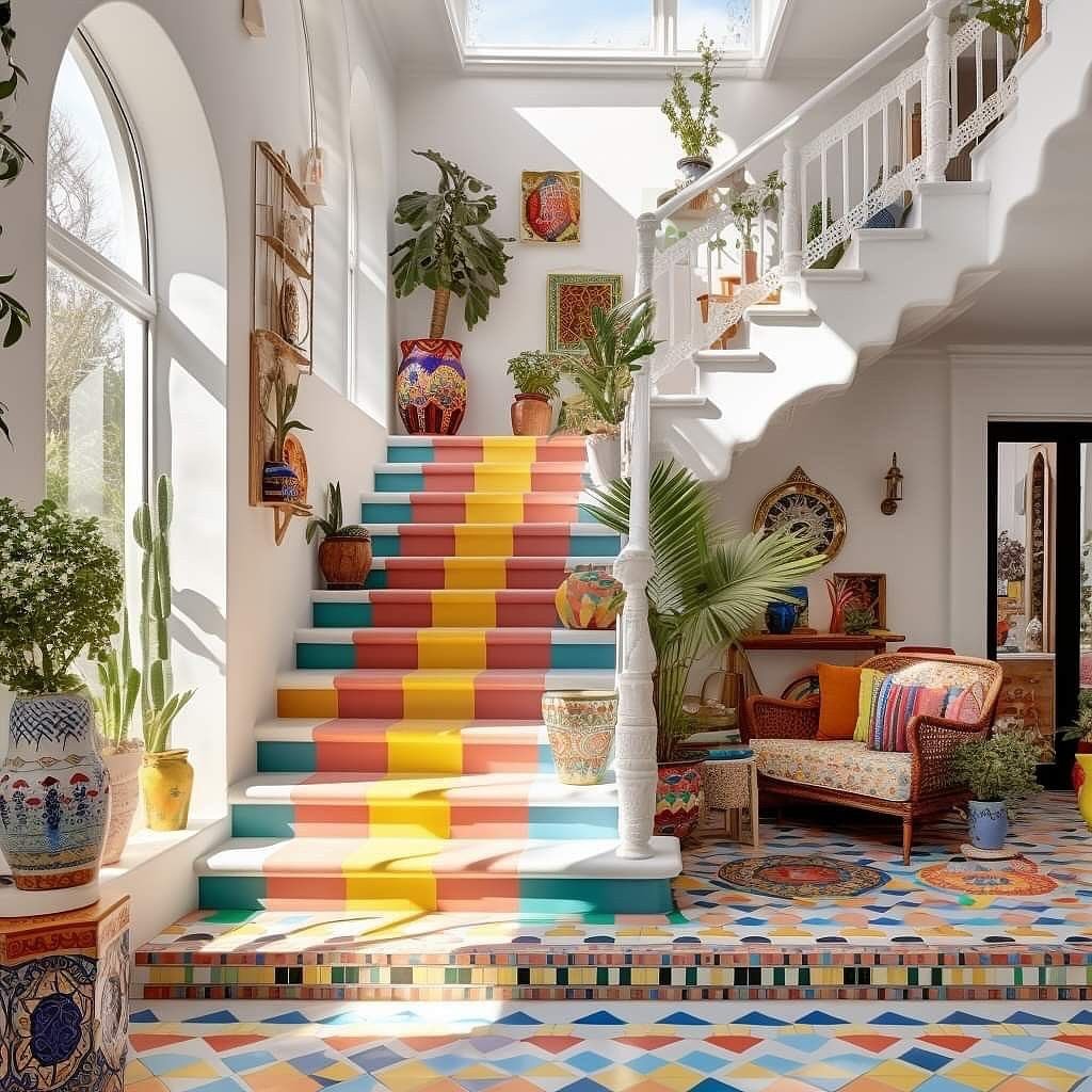 Colorful Staircase Design Ideas