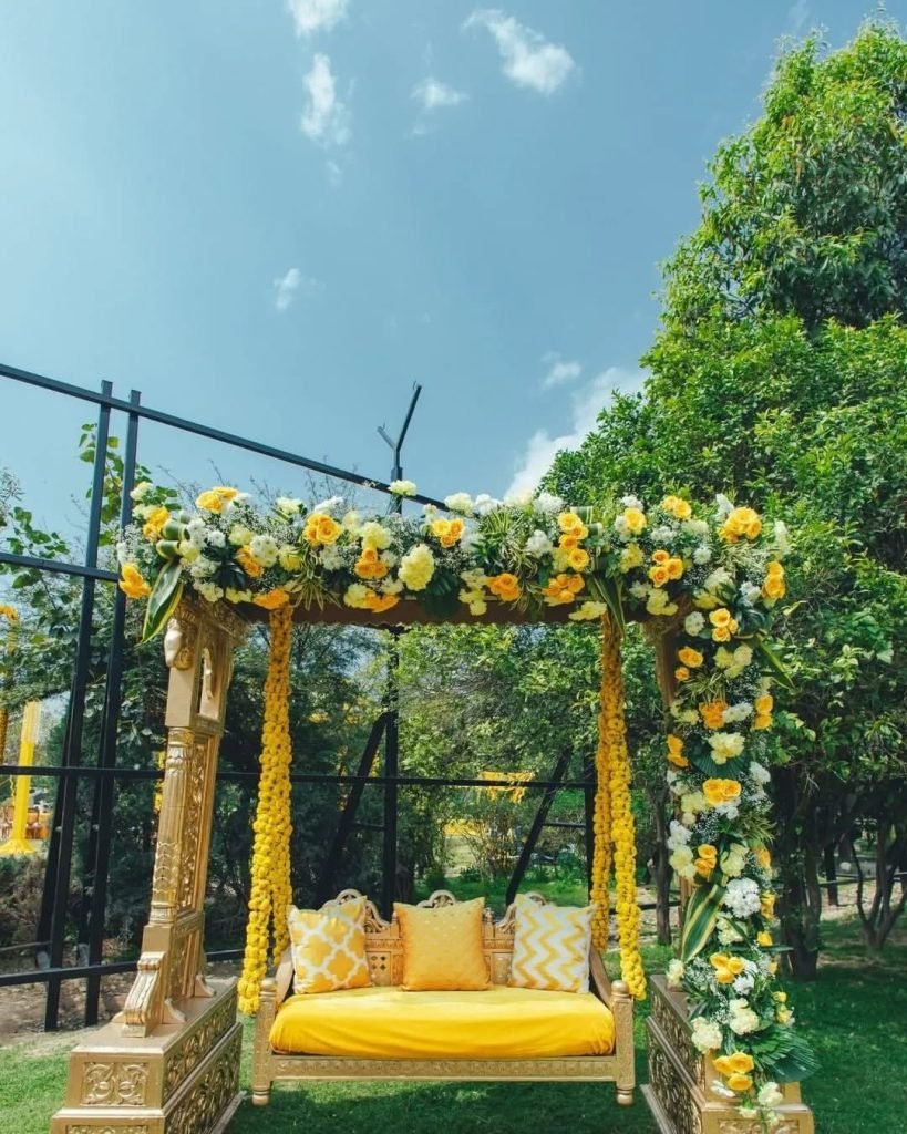 Ornate Golden Wedding Mandap