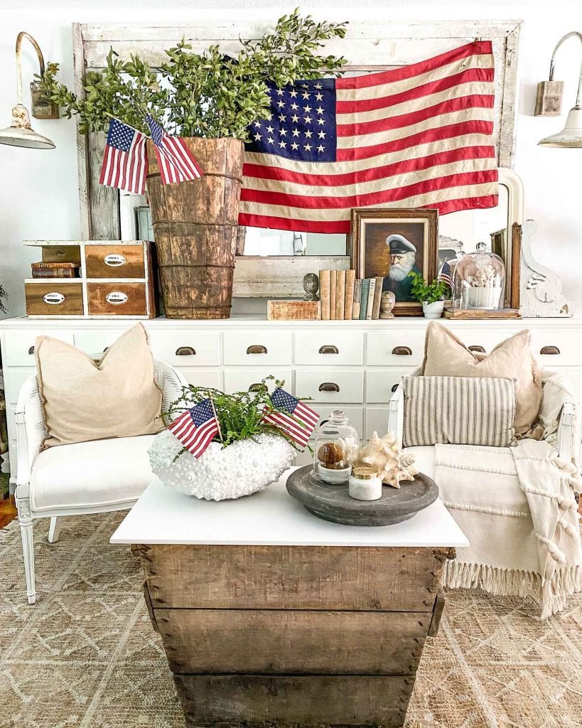 Patriotic Neutral Living Room