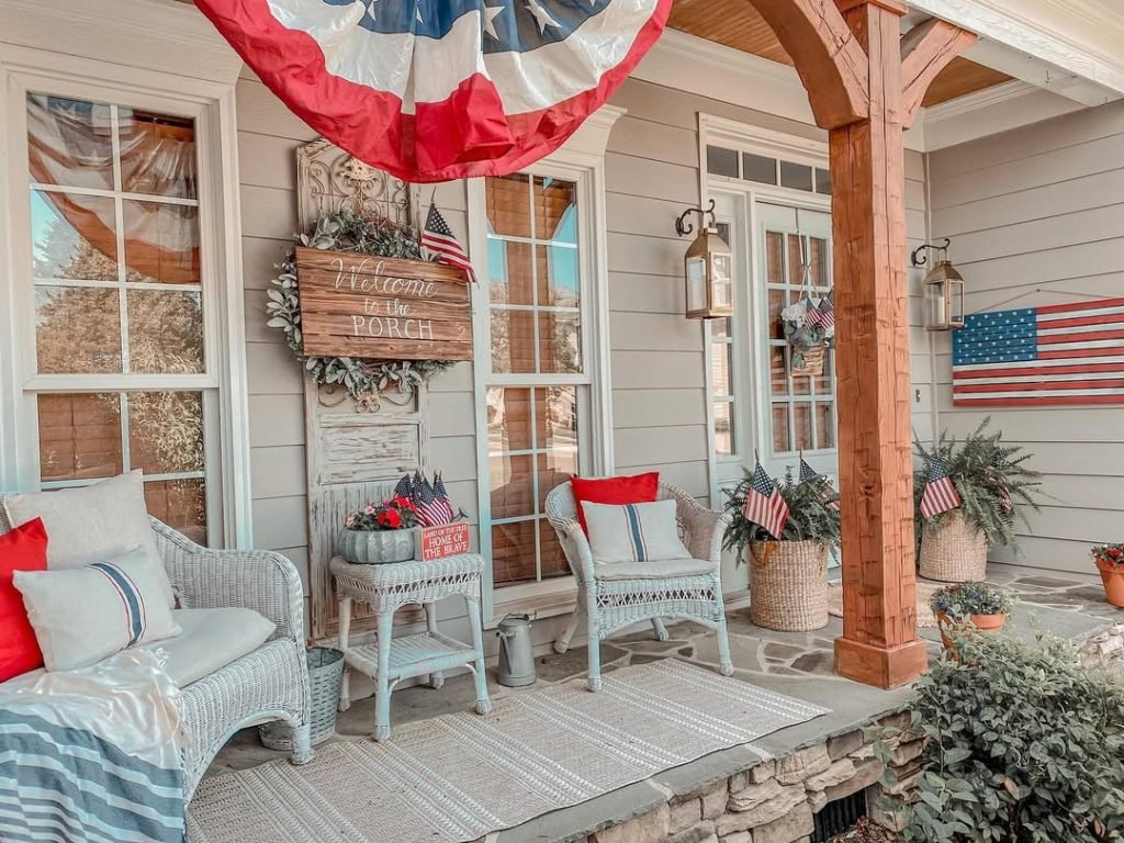 Patriotic Rustic Porch Decor