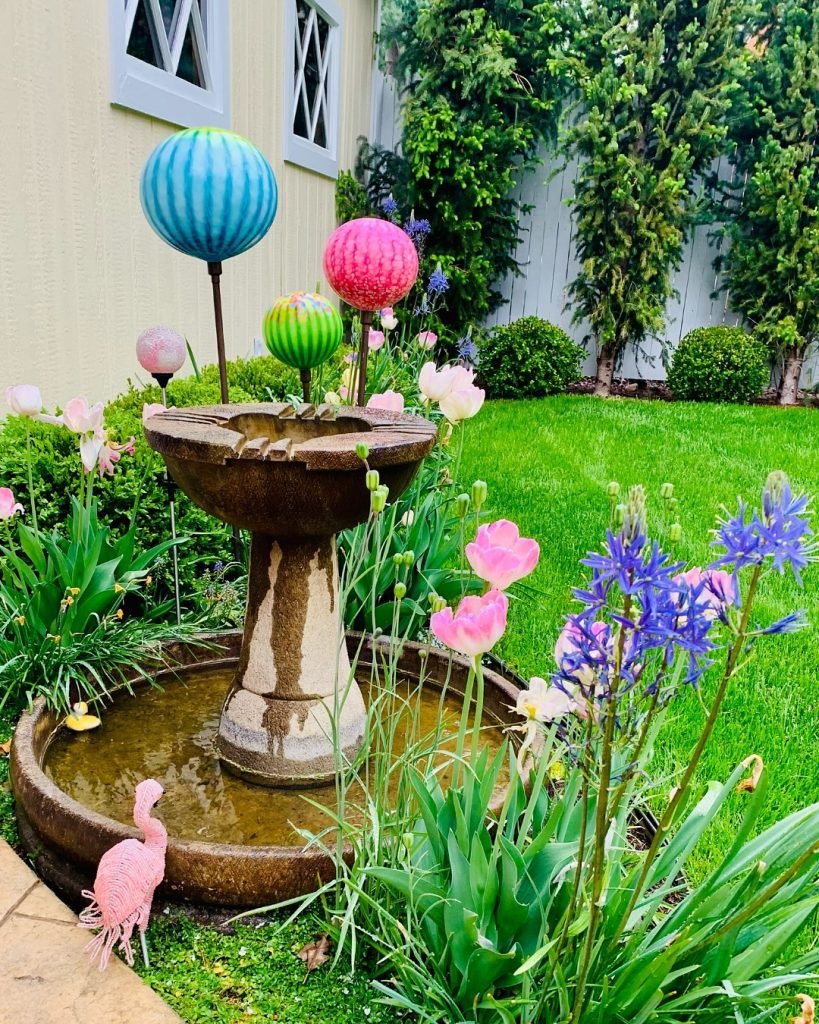Playful Garden Birdbath Feature