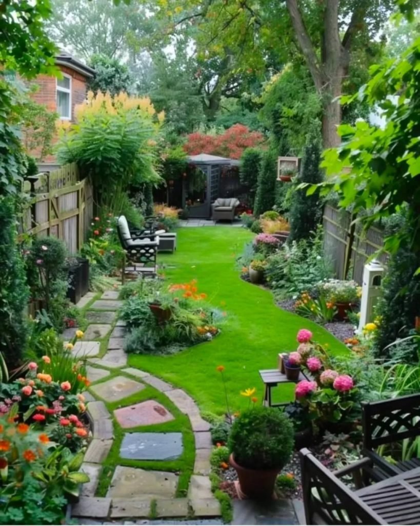 Serene Curved Garden Path
