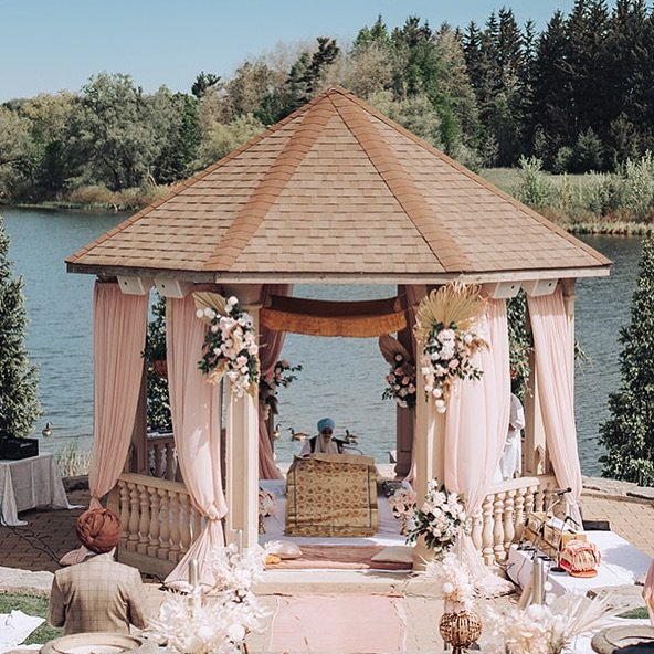 Serene Lakeside Wedding Pavilion