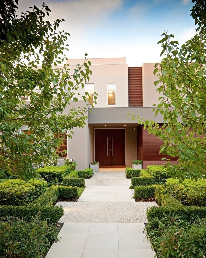 Sleek Entry with Geometric Design