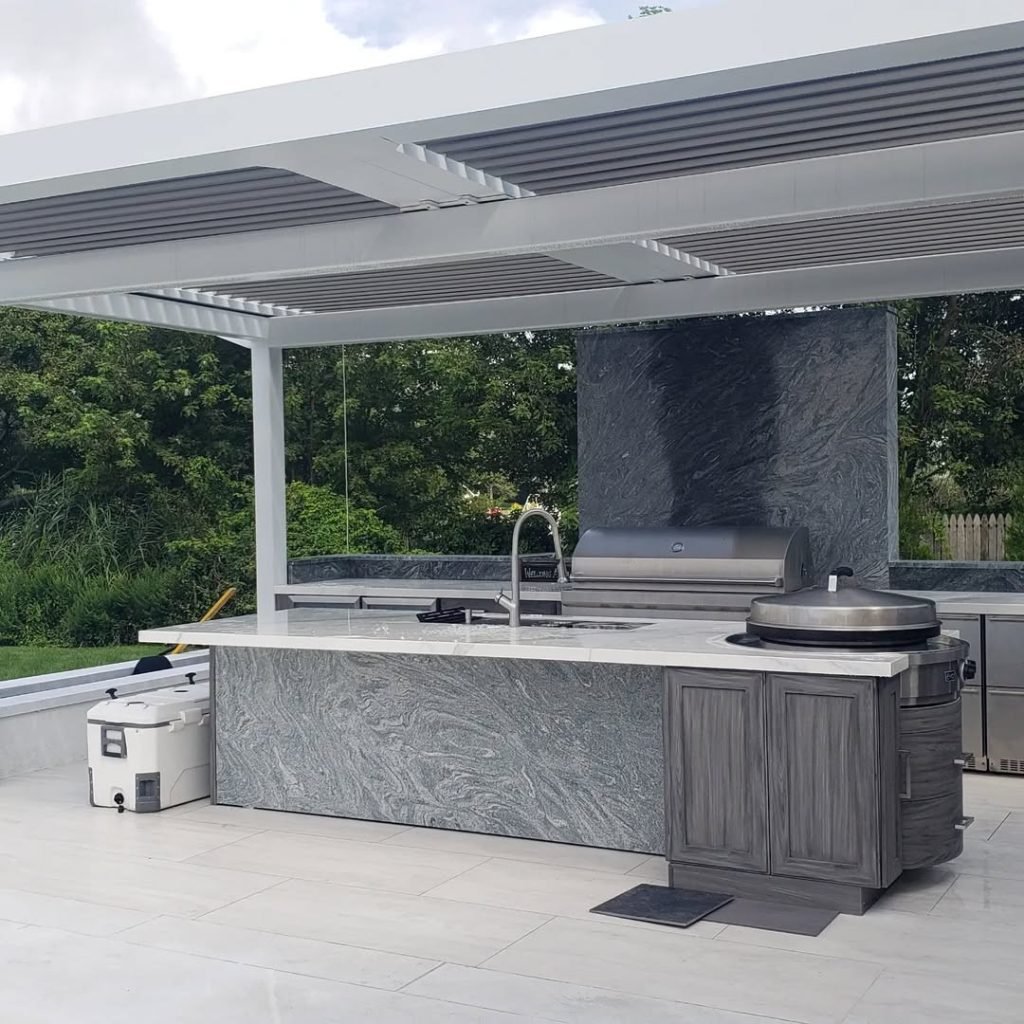 Stylish Louvered Outdoor Shelter