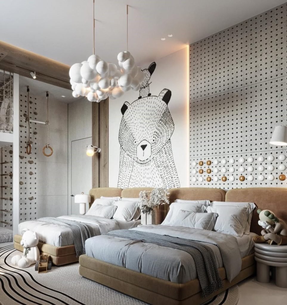 Woodland-Themed Twin Bedroom