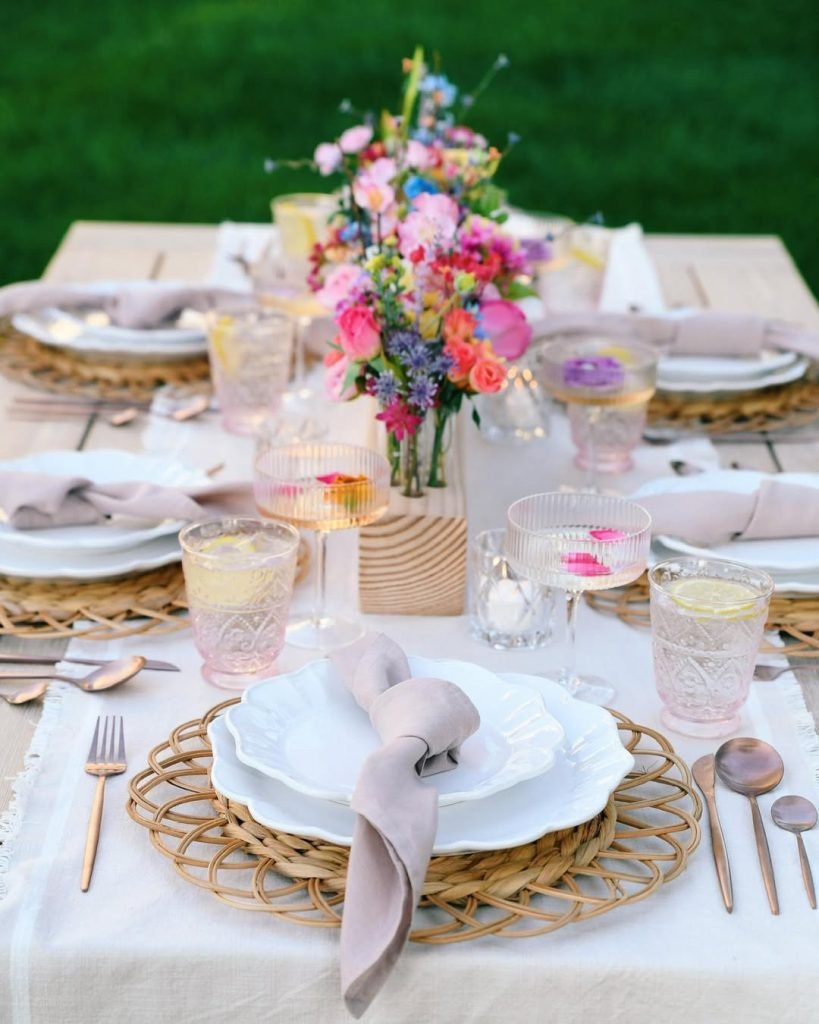 Charming Rattan Table Setting