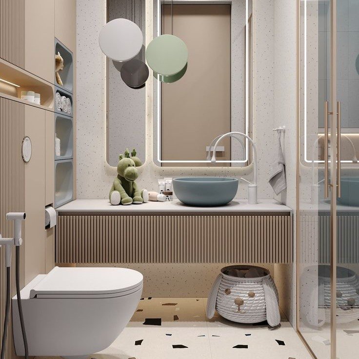 Cheerful Family Bathroom Design