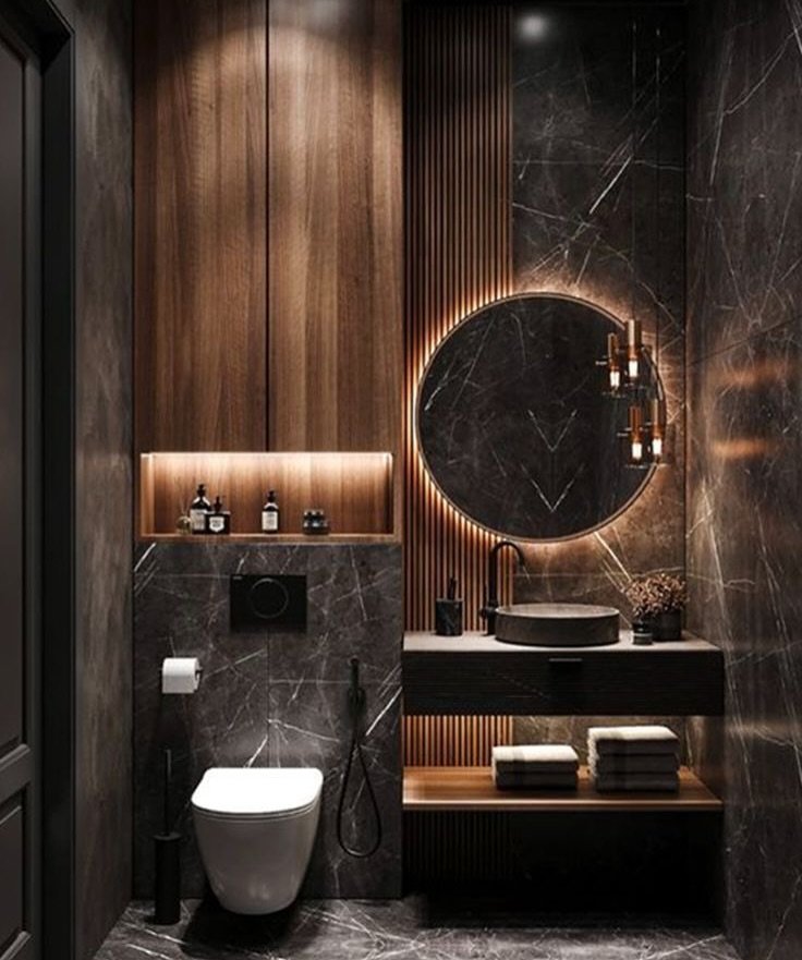 Elegant Walnut and Marble Fusion