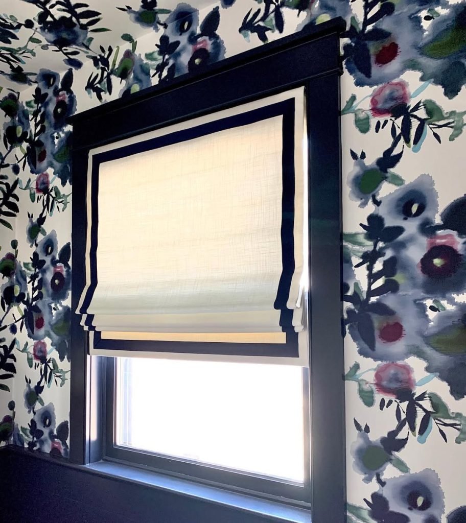 Floral Backdrop with Roman Shade