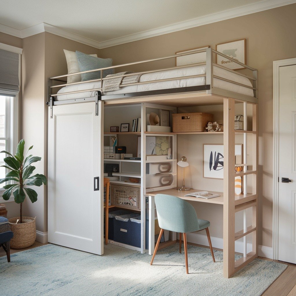 Functional Bedroom Workspace Integration