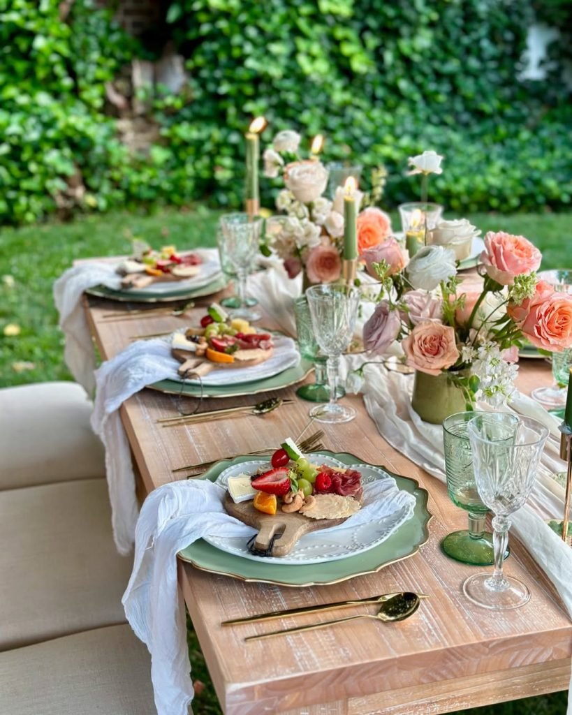 Garden Charcuterie Dining Setup