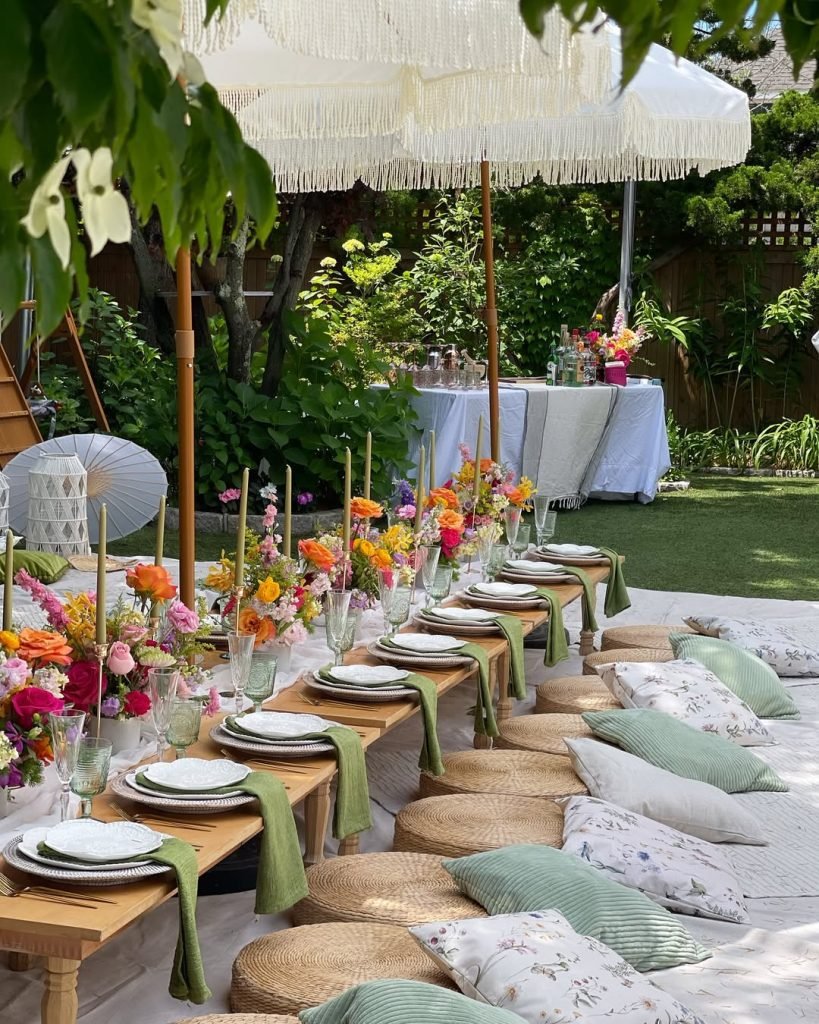 Garden Party with Fringed Umbrellas