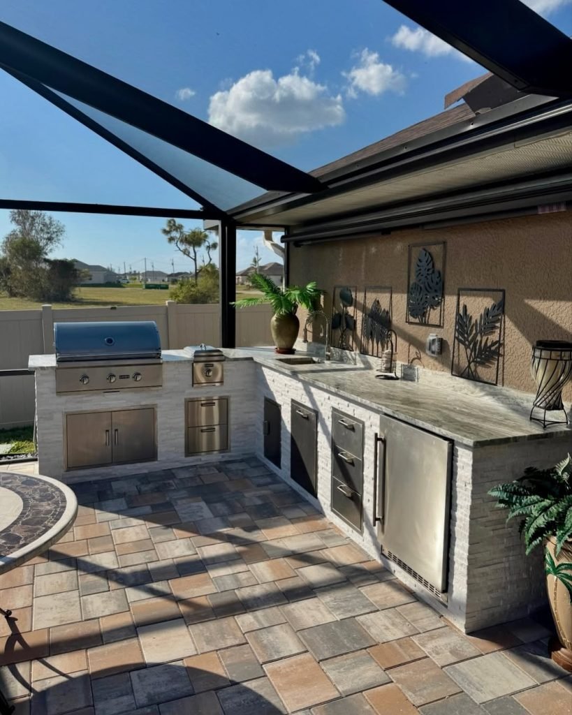 Outdoor Kitchen Under Glass