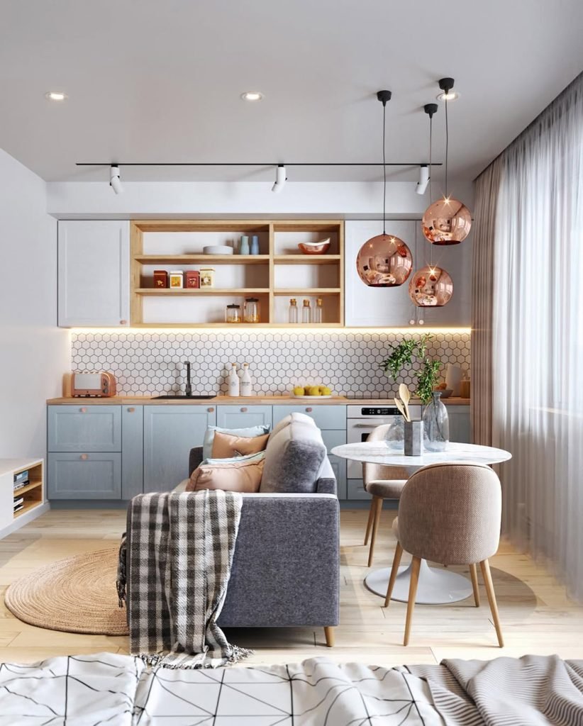 Seamless Kitchen and Living Design