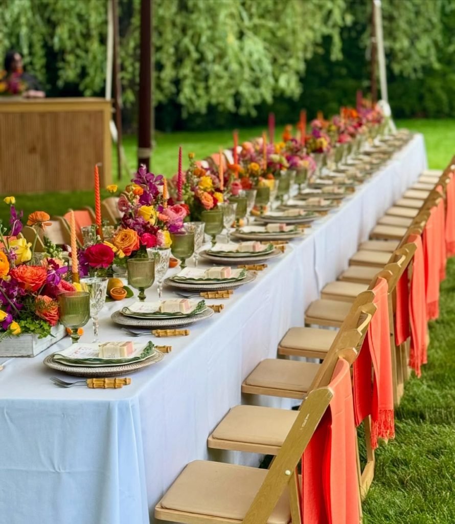 Vibrant Pavilion Wedding Setup