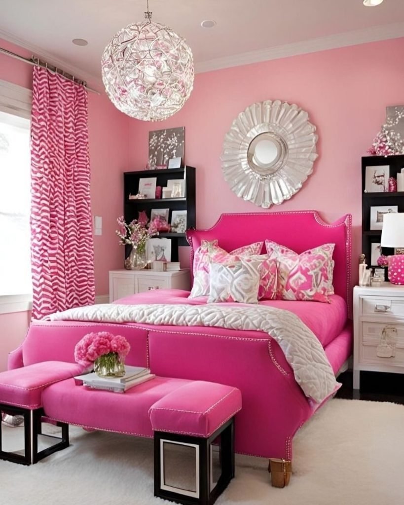 Vibrant Pink Bedroom Design