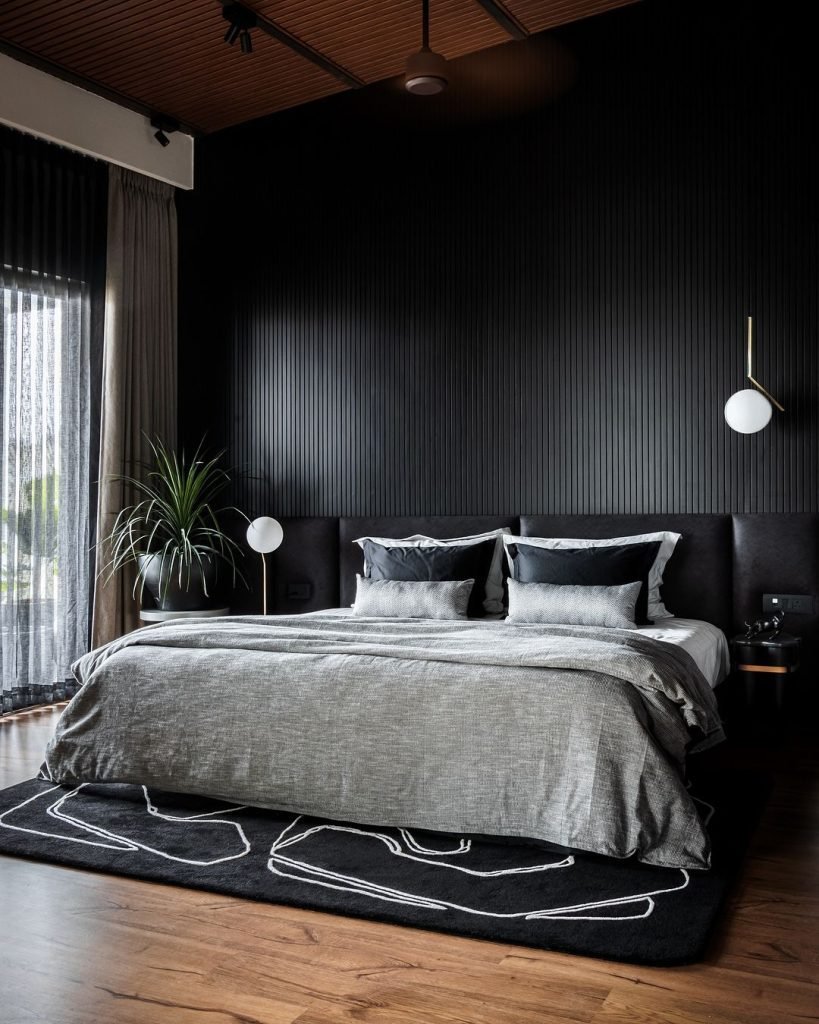 Wood Ceiling and Dark Elegance