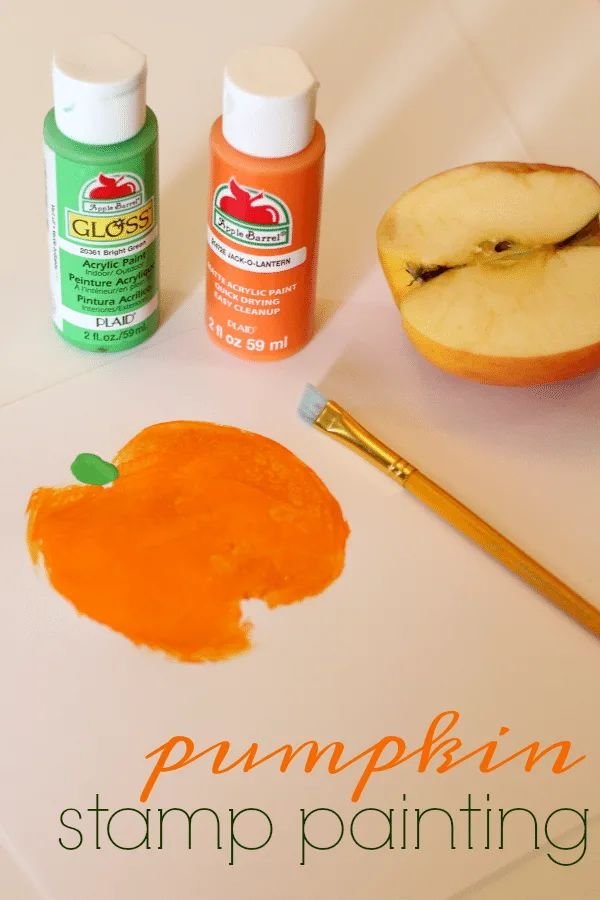 Apple Print Pumpkin Craft