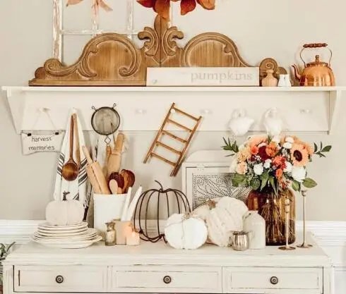 Autumn Blooms and Pumpkins