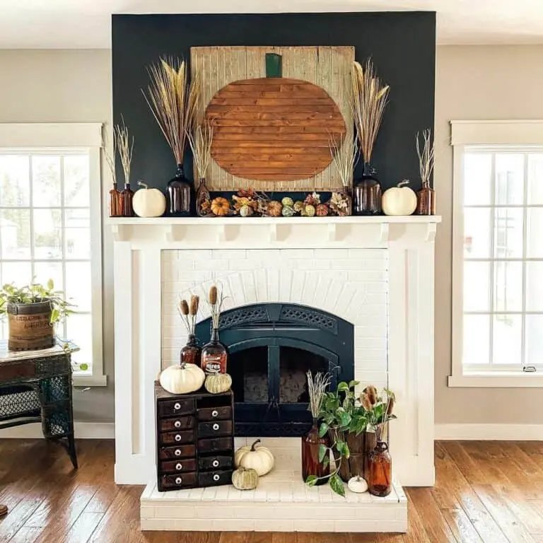 Autumn Décor for White Fireplaces