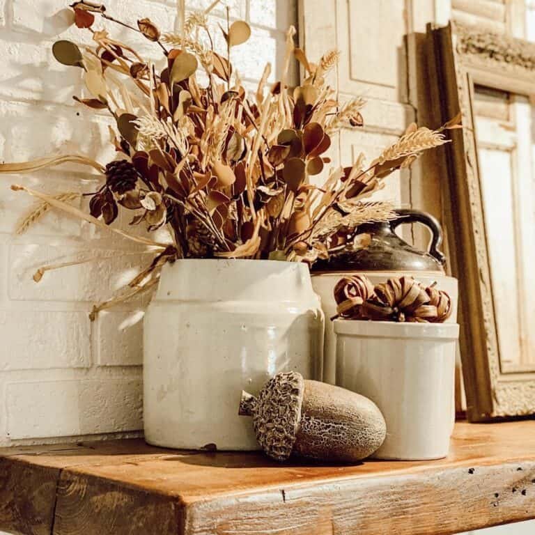 Autumn Decor on Mantel