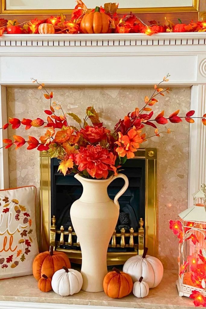 Autumn Floral Mantel Decor
