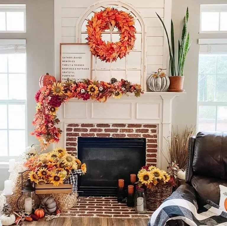 Autumn Floral Mantel Decor