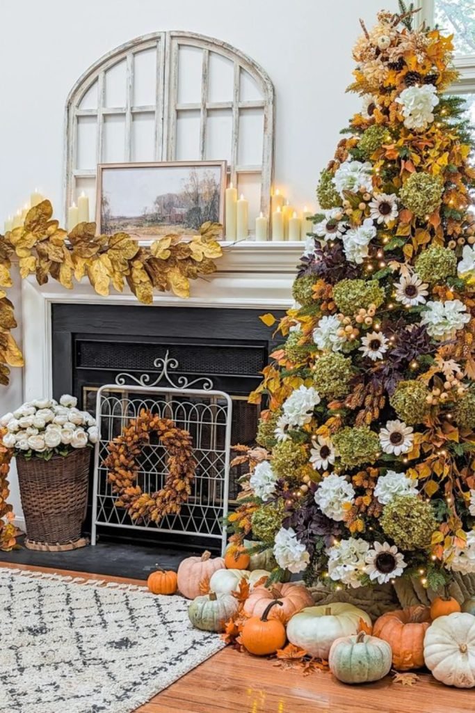 Autumn Floral Mantel Decoration
