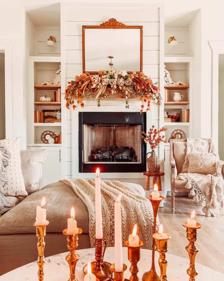 Autumn Leaf Fireplace Decor