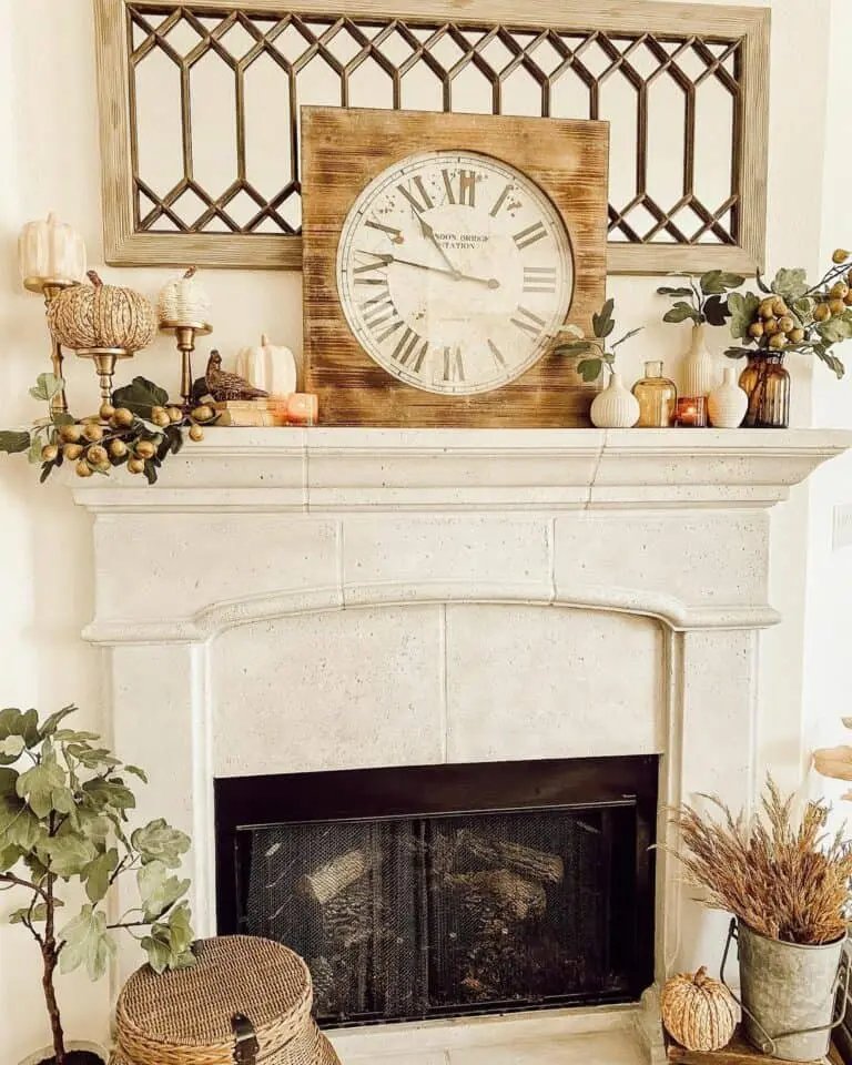 Autumn Mantel Fireplace Décor