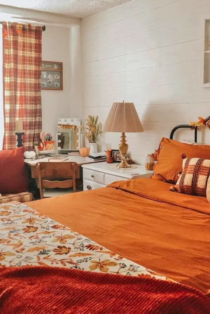 Autumn-Themed Workspace Decor