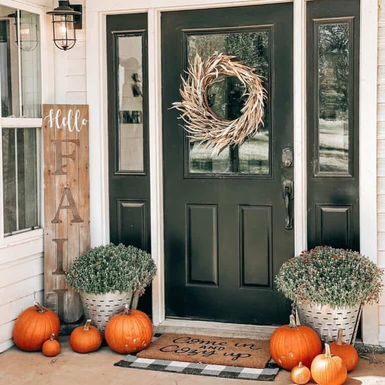 Autumn Wreath and Pumpkins