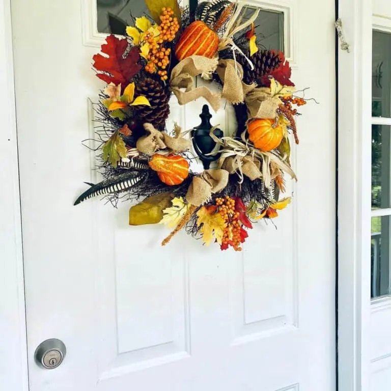 Autumn Wreath on White Door
