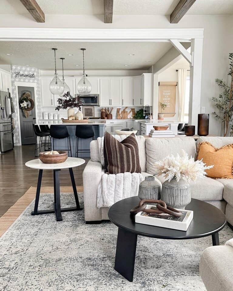 Black Coffee Table Setup