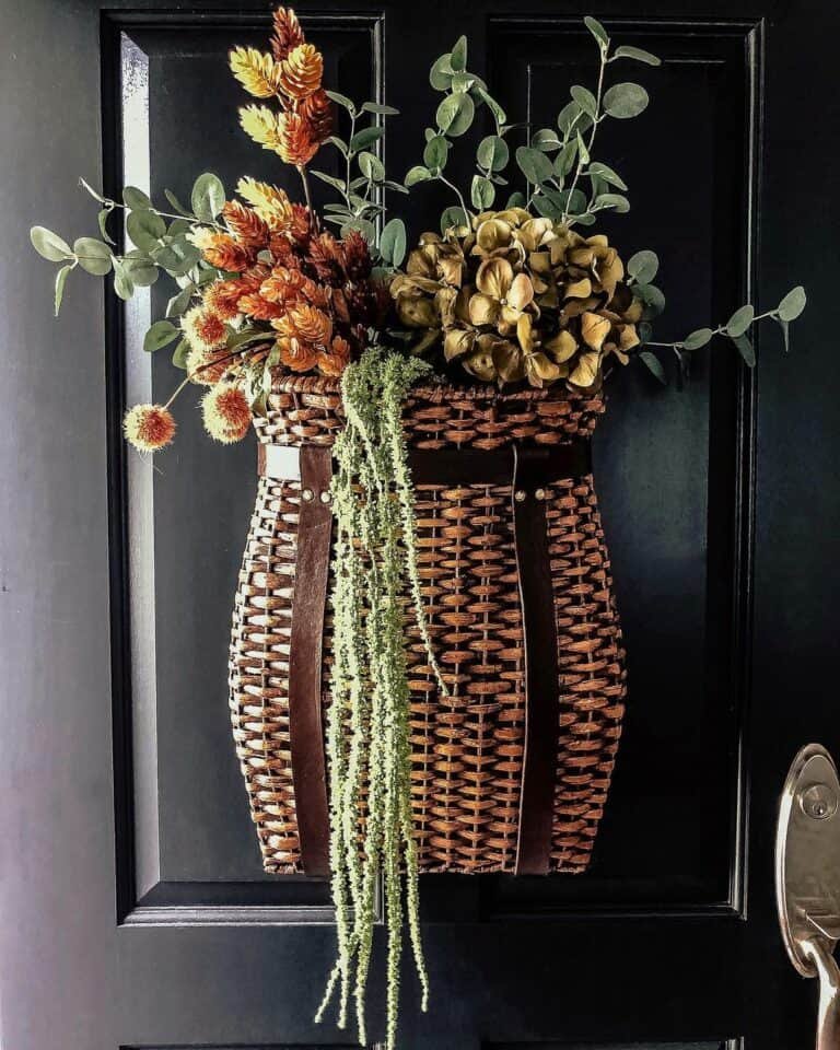Black Door with Basket Decor