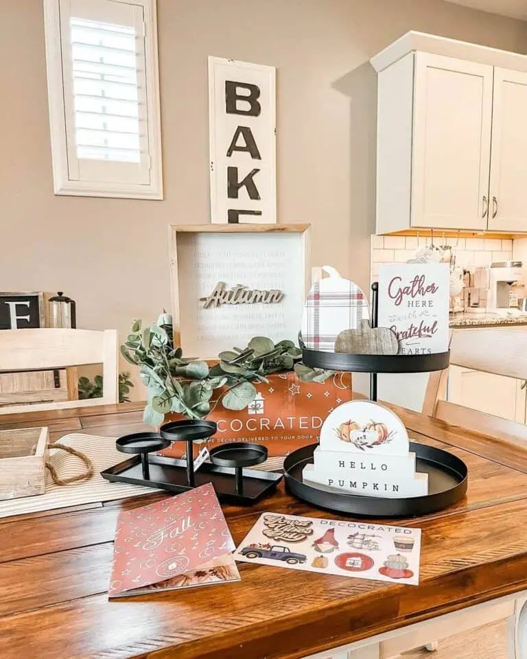 Black Tray with Signs