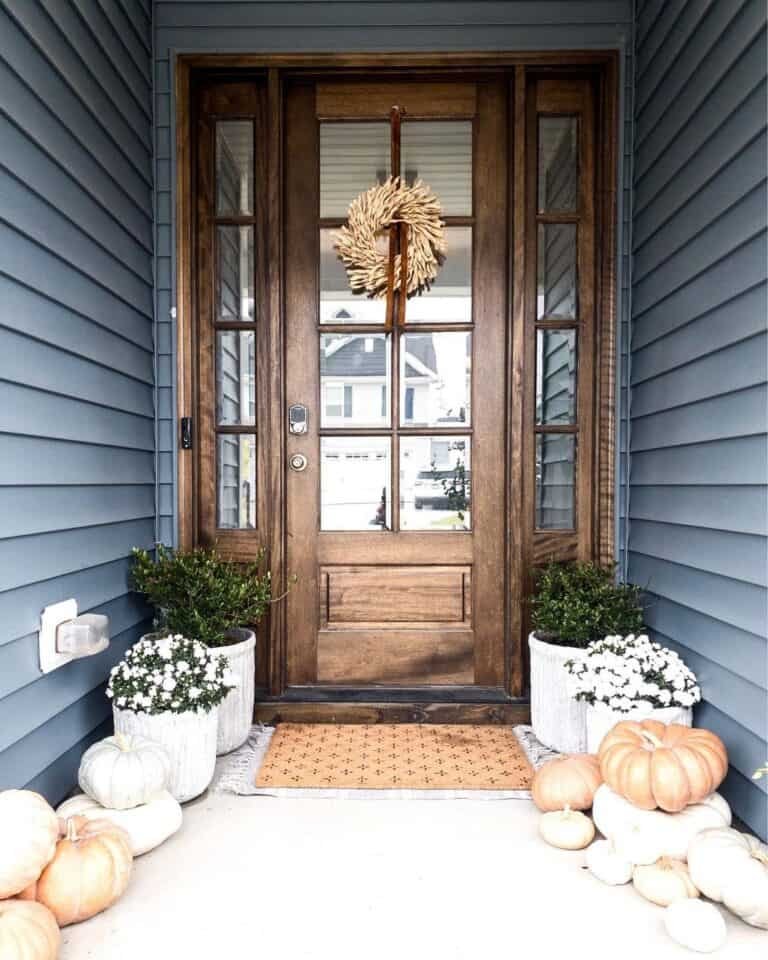 Blue Exterior with Fall Decor