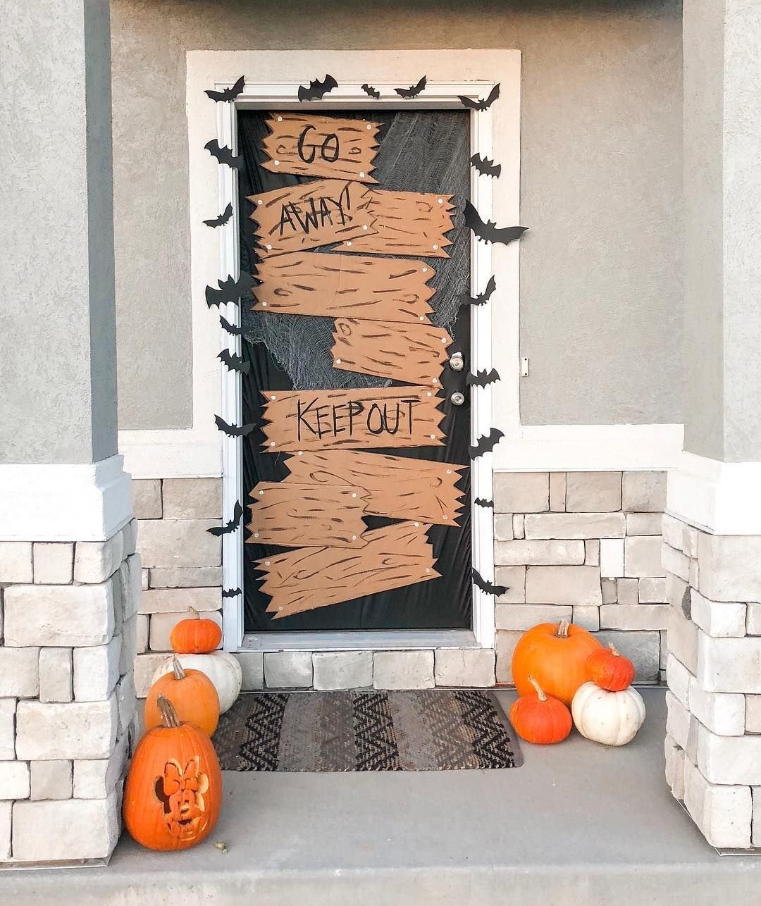Boarded Front Door Decor