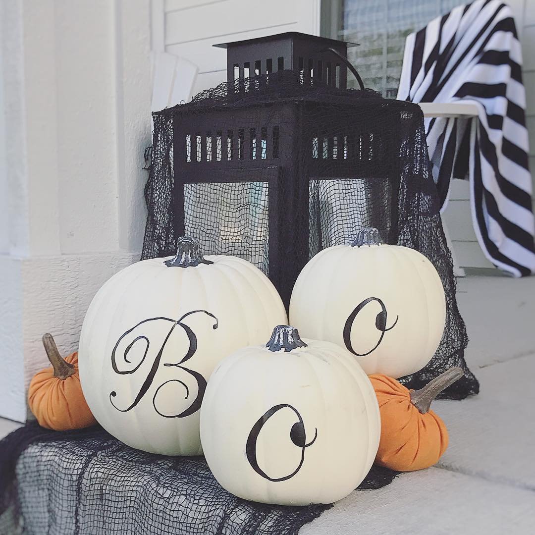 BOO Painted Faux Pumpkins