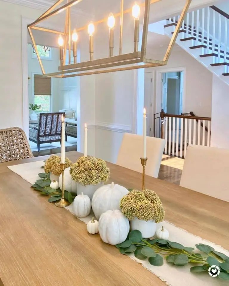 Brass Pendant Light Above Table