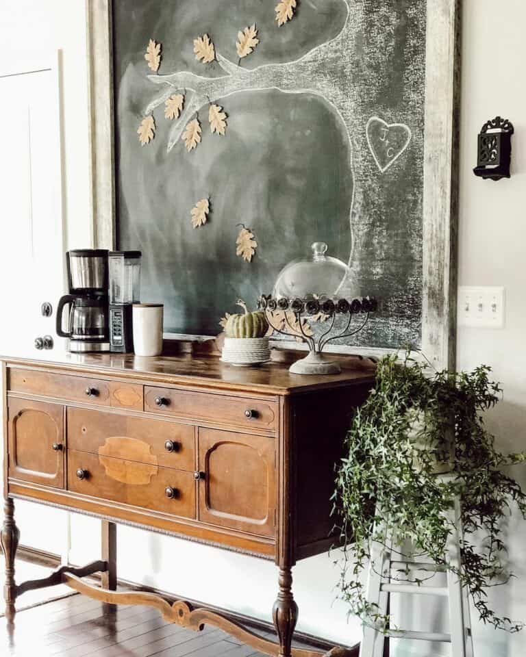 Buffet with Fall Chalkboard