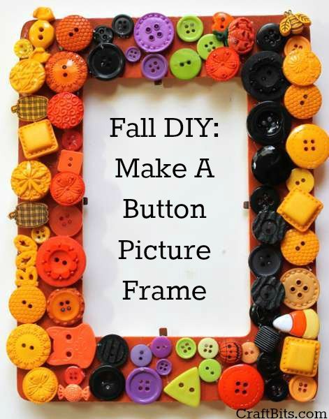 Button Decorated Picture Frame