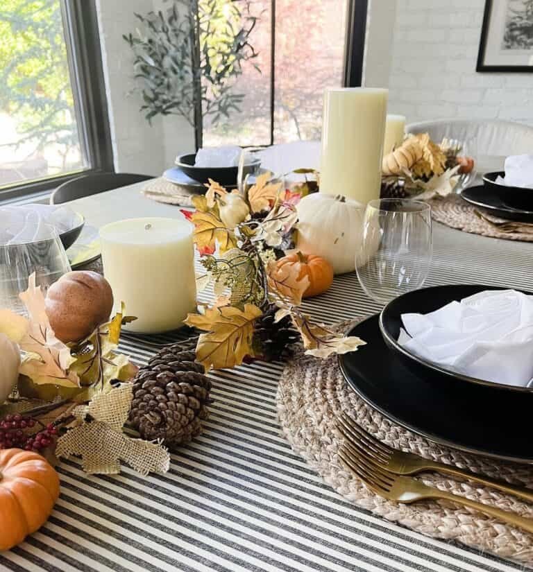Candles and Pumpkin Centerpiece